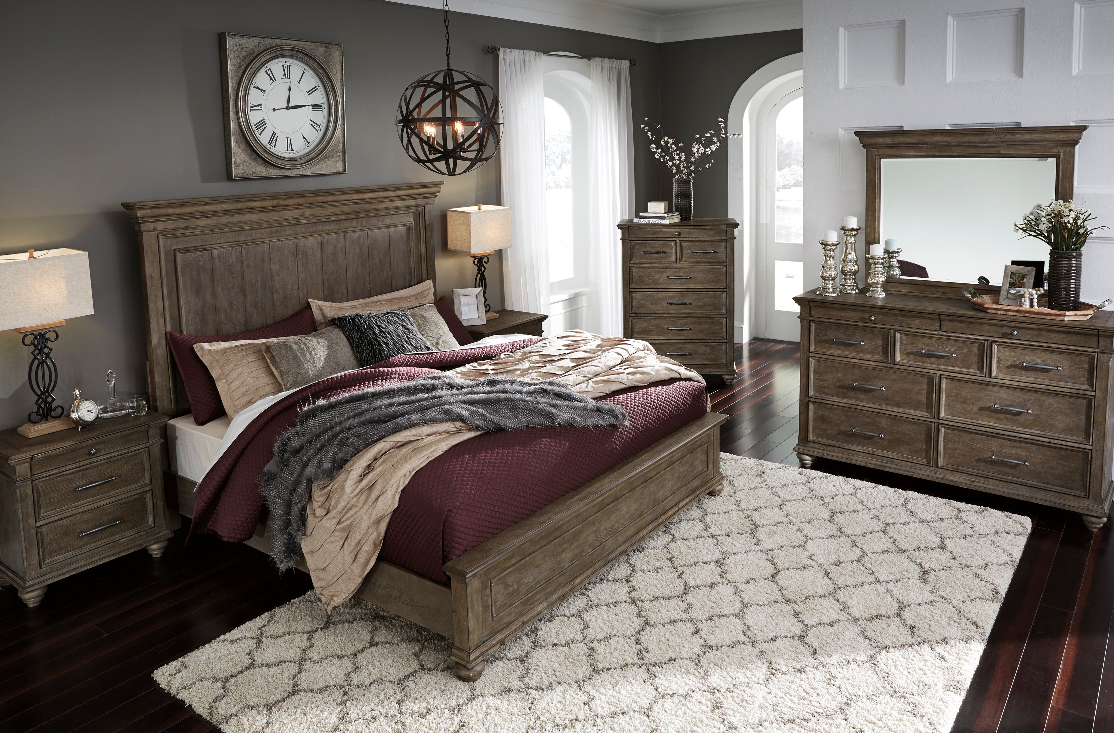 Johnelle king upholstered panel deals bed with storage