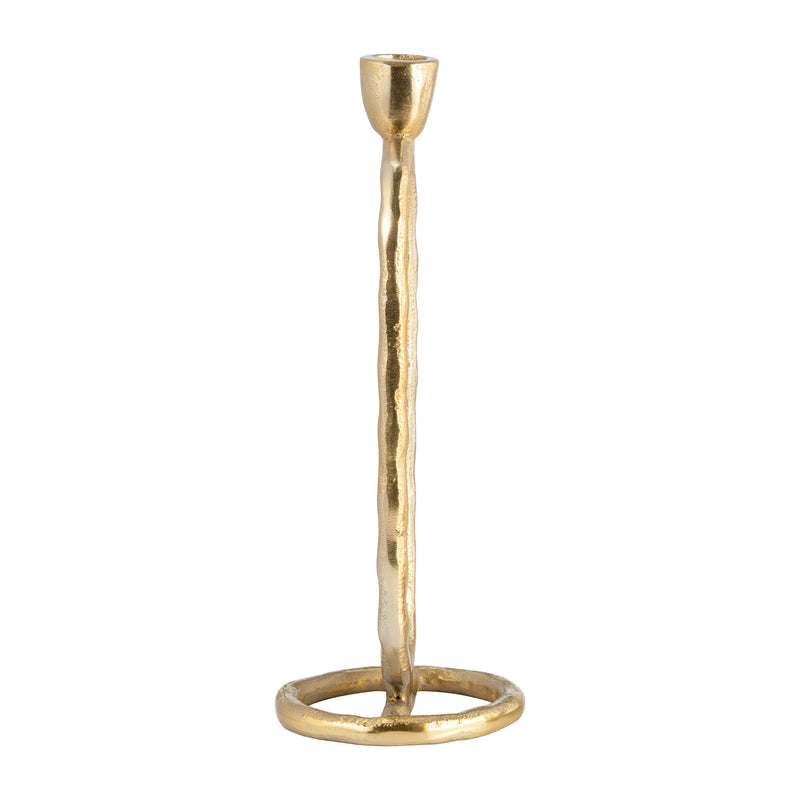 METAL, 11" OPEN OVAL TAPER CANDLEHOLDER, GOLD