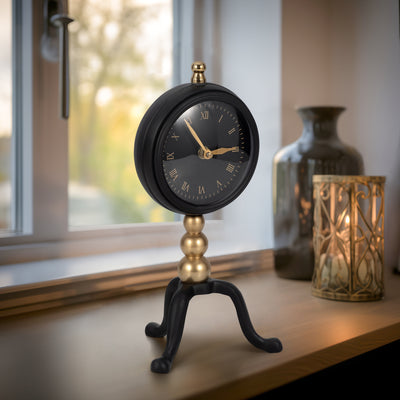 10" Addison Gold And Black Desk Clock