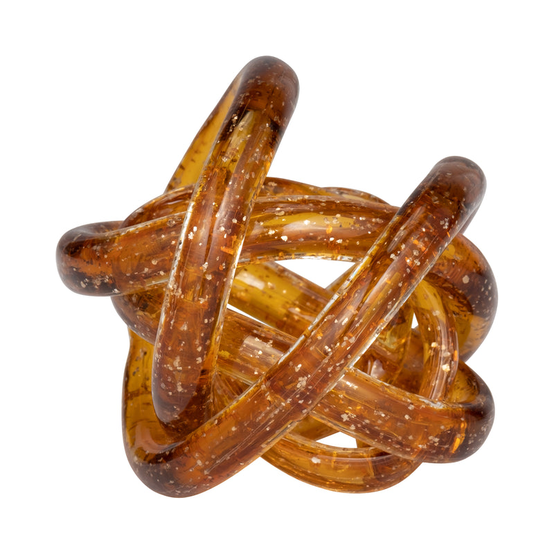 GLASS, 4" KNOT AMBER