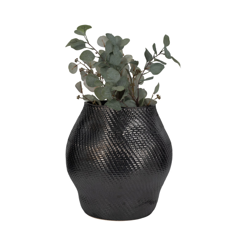 16" Sobaek Small Vase, Black