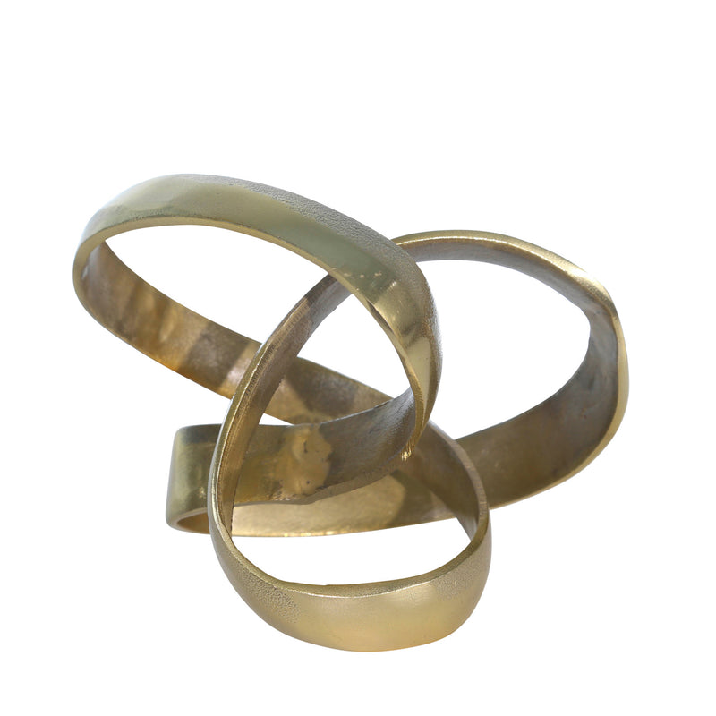 ALUMINUM KNOT SCULPTURE, 7", GOLD