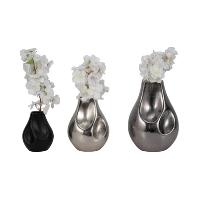 S/3 5/8/10" Jemmi Metal Cast Vases, Multi