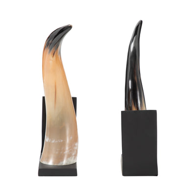 S/2 14" Gamil Horn Bookends