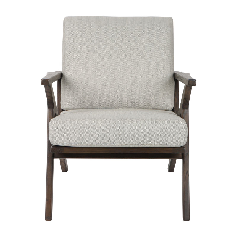 32" Cressida Wood Accent Chair, Ivory