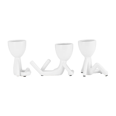 CER, S/3 8" SITTING HUMANS, WHITE