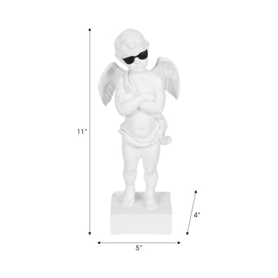 11" Angel With Sunglasses, White