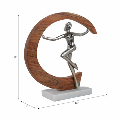 14" METAL GYMNAST, SILVER