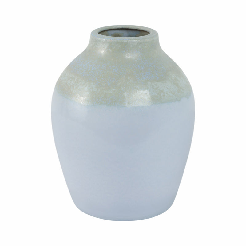 CLAY, 11" REACTIVE VASE, BLUE/GREEN