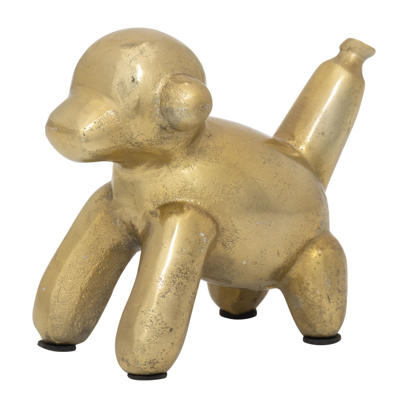 5"L METAL BALLOON MONKEY, GOLD