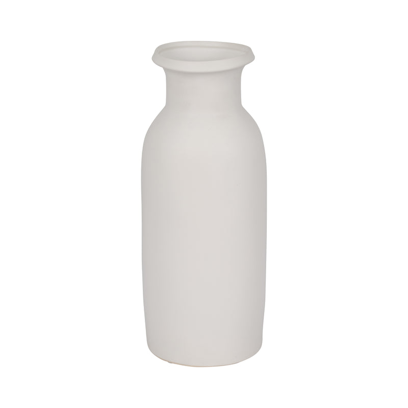 CER, 16"H TALL SLIM VASE, WHITE