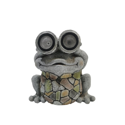 12" Frog With Solar Goggles, Multi