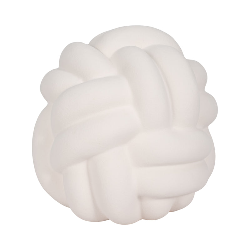 9" Knot Orb Rough Texture, White