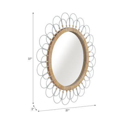 36" DAISY WALL MIRROR, WHITE