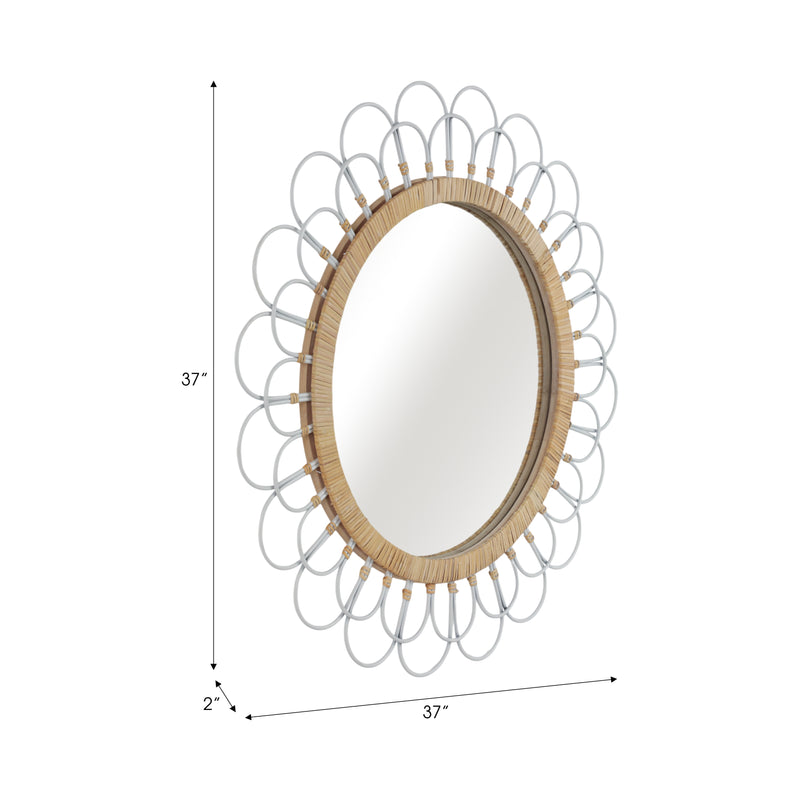 36" DAISY WALL MIRROR, WHITE