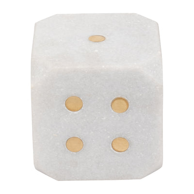 Marble, 4" Dice, White