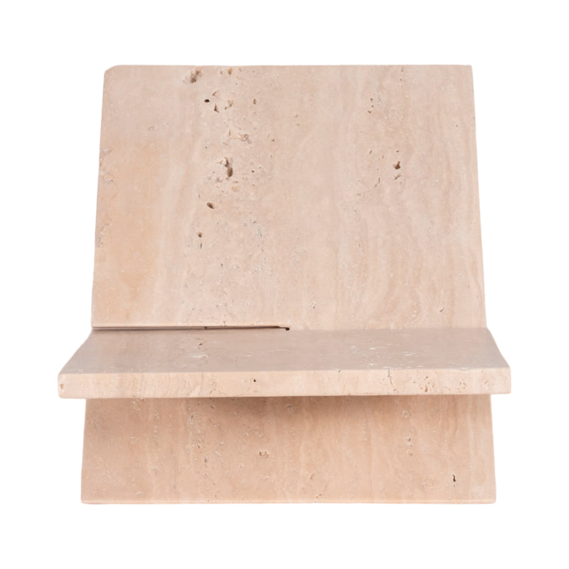 18" Travertine Bookstand, Tan