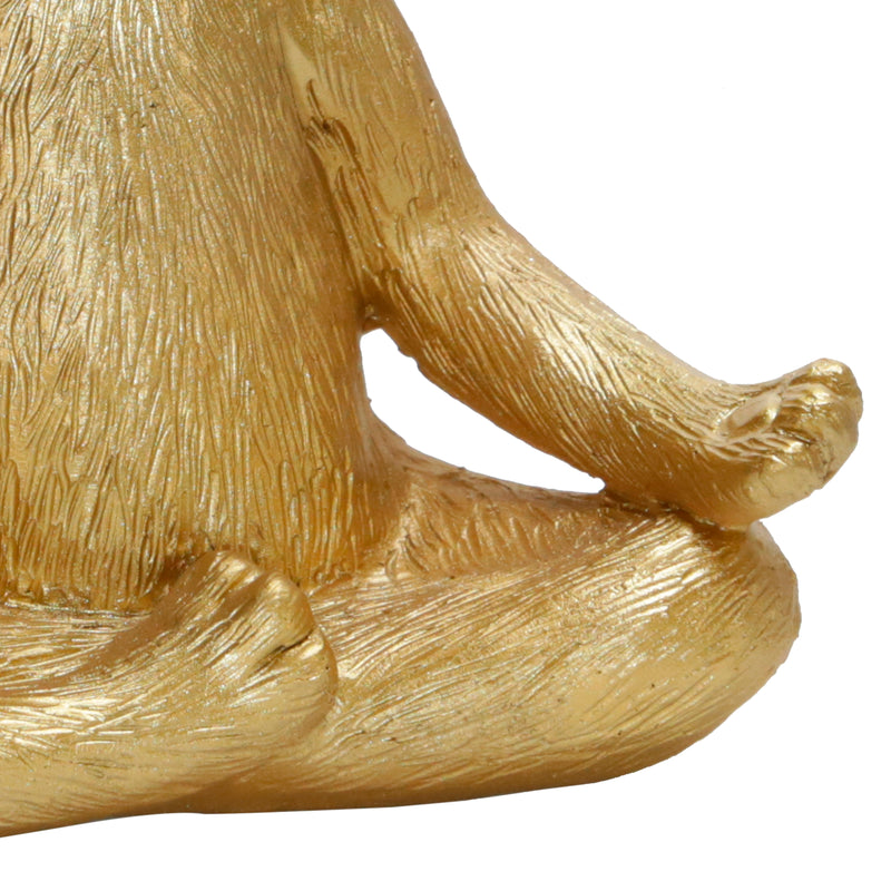 Polyresin 7" Yoga Dog, Gold