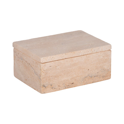 7" Travertine Box, Tan