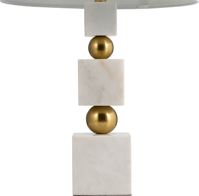 Marble, 24" Cubes & Orbs Table Lamp, White/gold