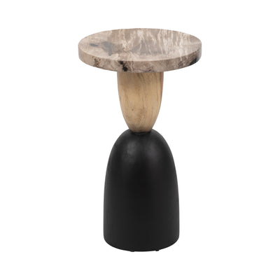 Petrified Wood, 20" Accent Table, Multi