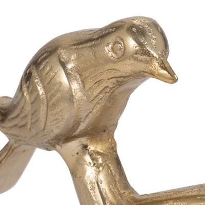 Metal, 8" Perched Birds, Gold