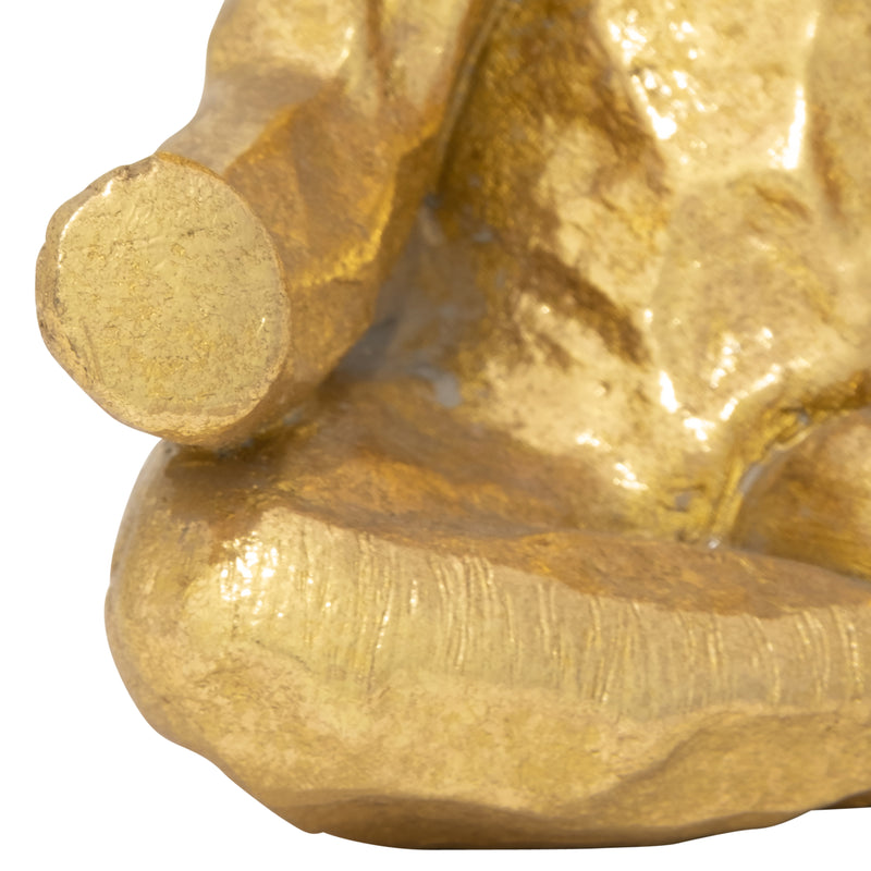 POLYRESIN 8" MEDITATING ELEPHANT, GOLD