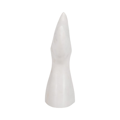 Marble, 7" Whale Tail, White