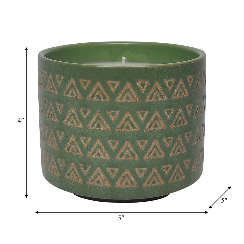 5" 15oz Aztec Citro Candle, Green