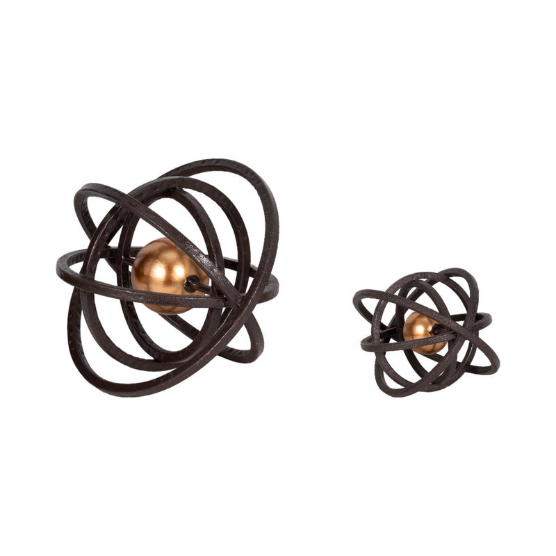 6" Armillary Orb, Black/gold