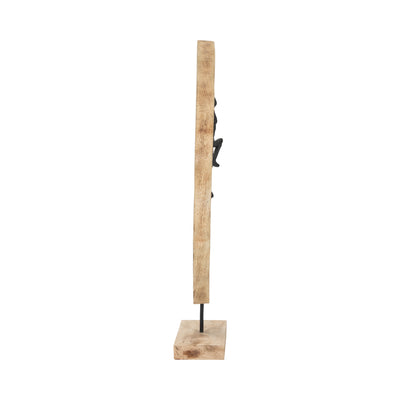 WOOD, 25" MAN CLIMBING ON LOG, NATURAL