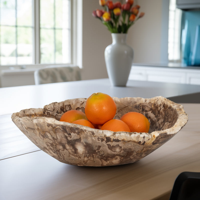 Petrified Wood, 18" Oval Bowl, Multi