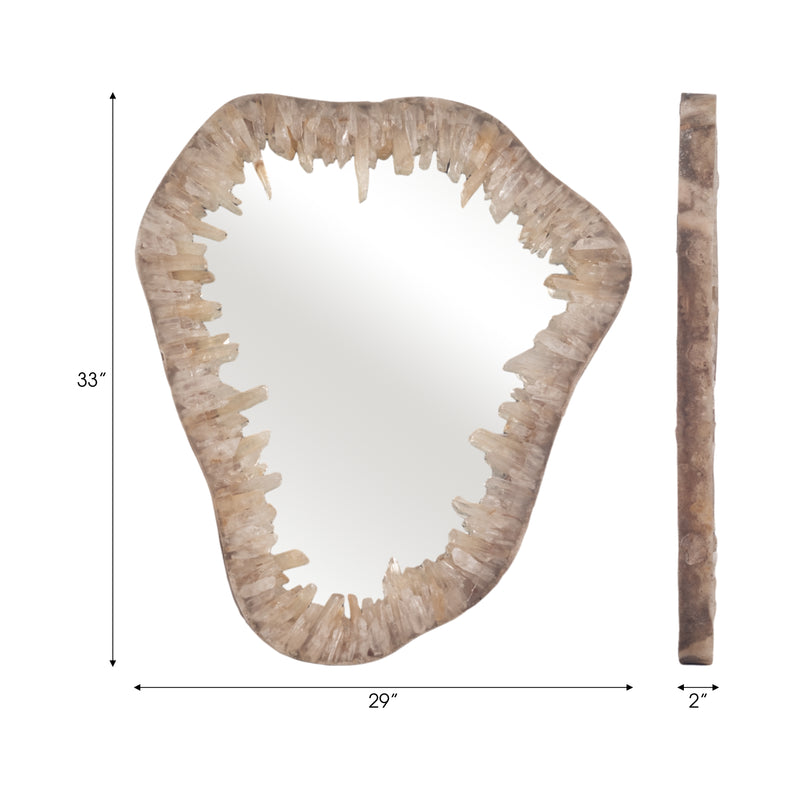 Quartz, 25" Organic Mirror, Ivory