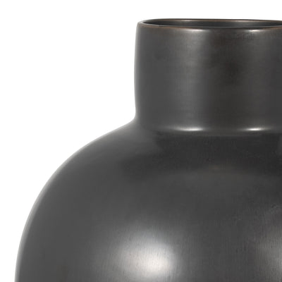 CER, 18"H BUBBLE VASE, BLACK VOLCANIC