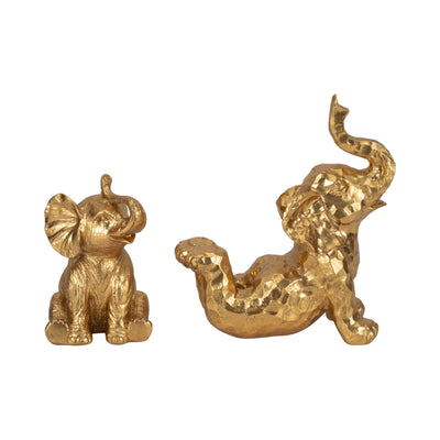 7" Sitting Elephant, Gold