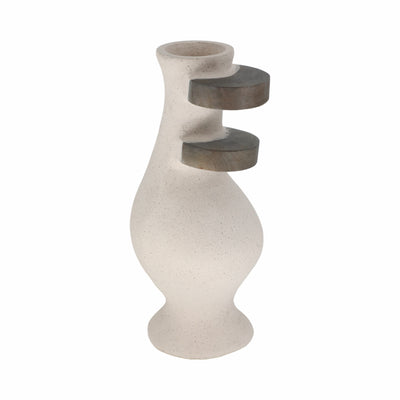 Ecomix, 15" Abstract Vase, Ivory