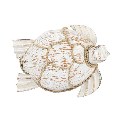 COCONUT, 13"L TURTLE, WHITE/BROWN