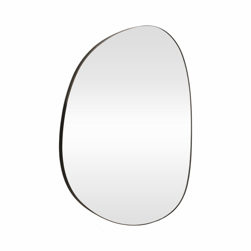 30x35" Irregular Round Mirror, Black