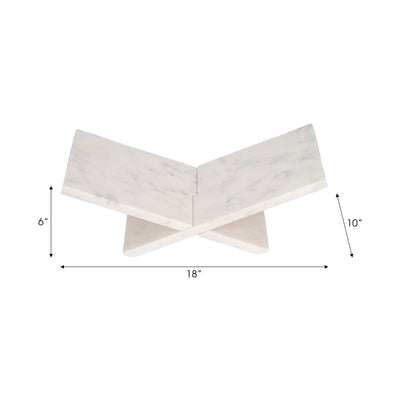 18" Marble Bookstand, White