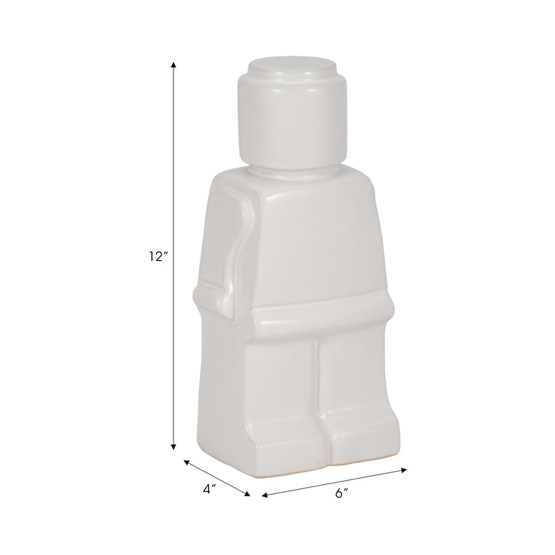 12" Lego Man Figure, White