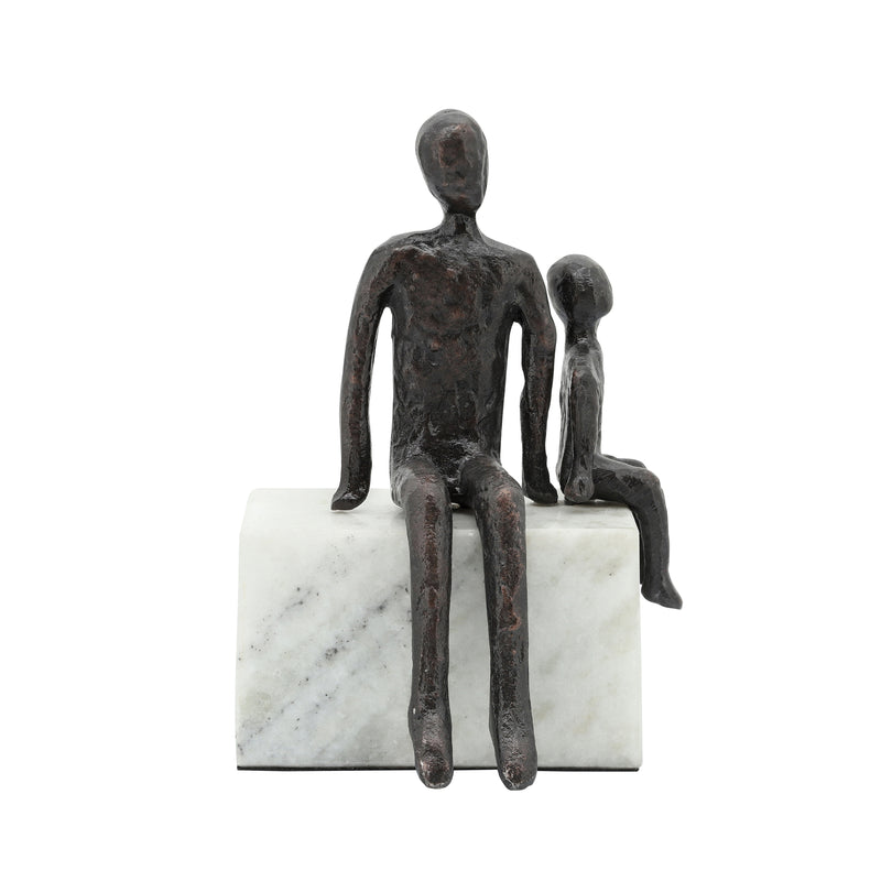 METAL, 10", DAD & SON SITTING SCULPTURE