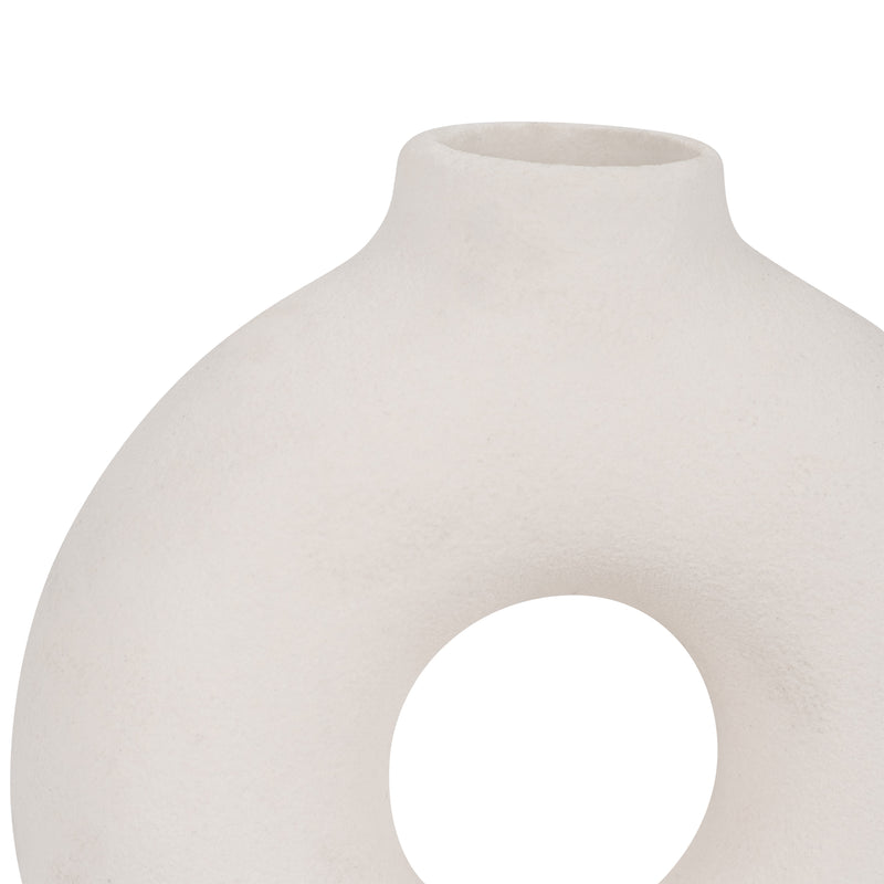 Cer, 7" Donut Footed Vase, Cotton