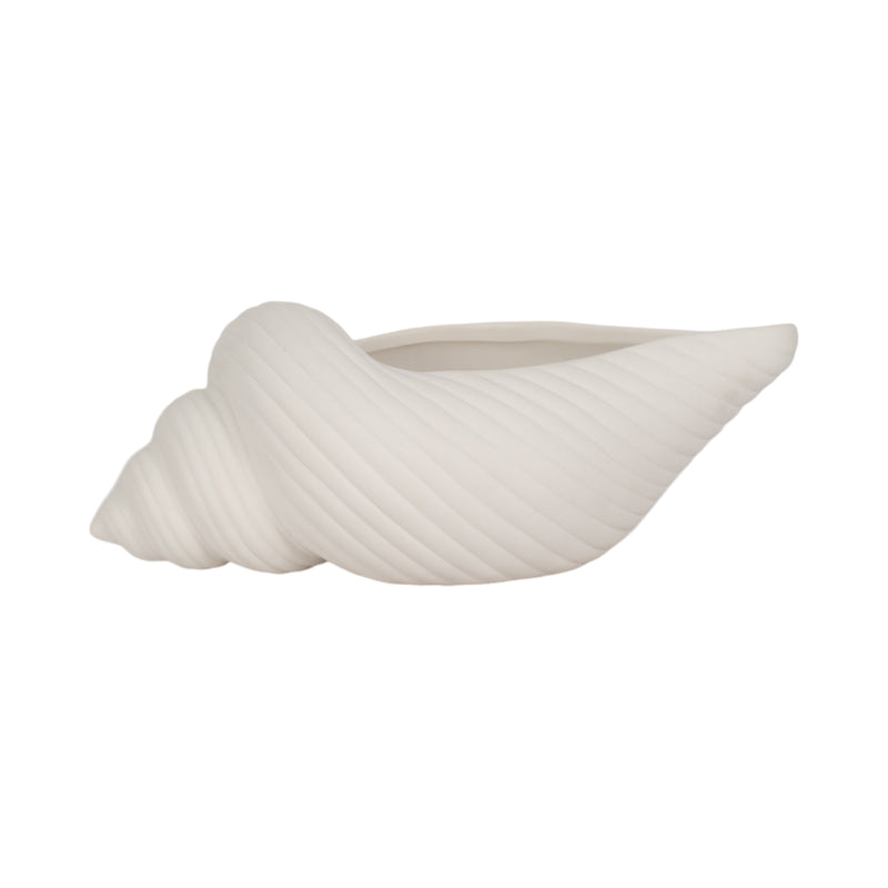 9" Conch Shell Planter, White