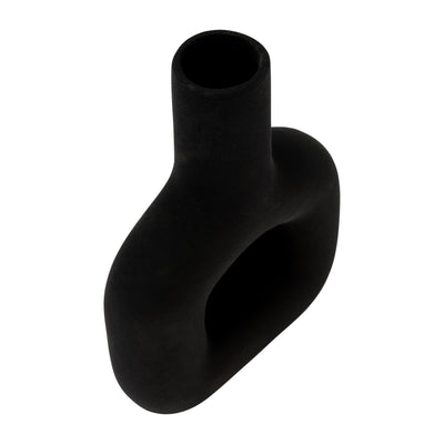 DOL, 8" OPEN CUT VASE, BLACK