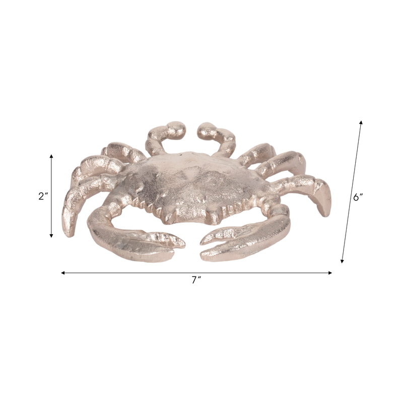 Metal, 7" Crab Deco Silver