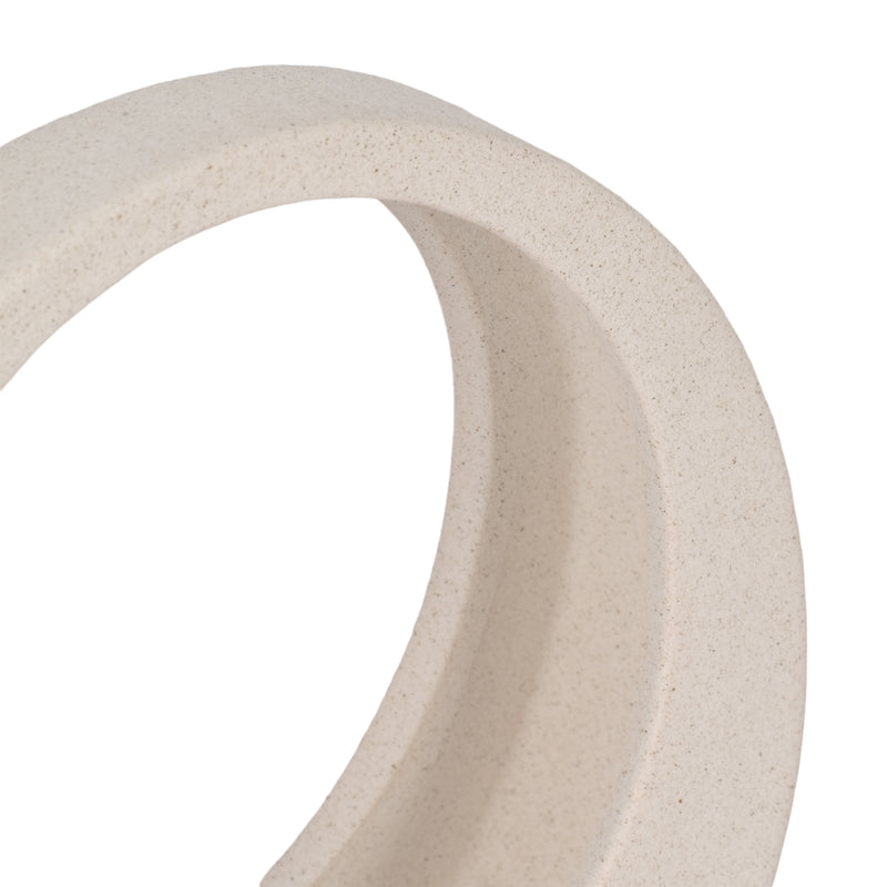 8" Sand Glaze Loop Object, White