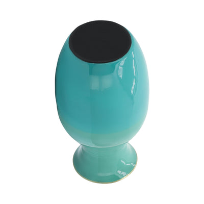 METAL 9" OLPE VASE, GREEN