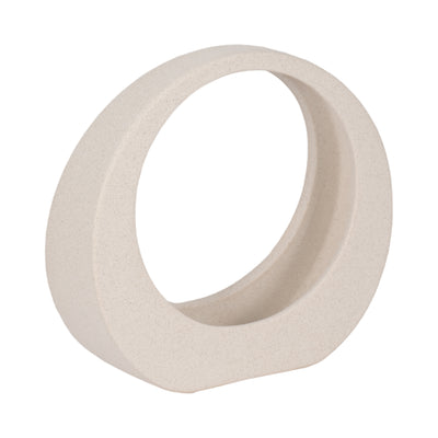 8" Sand Glaze Loop Object, White