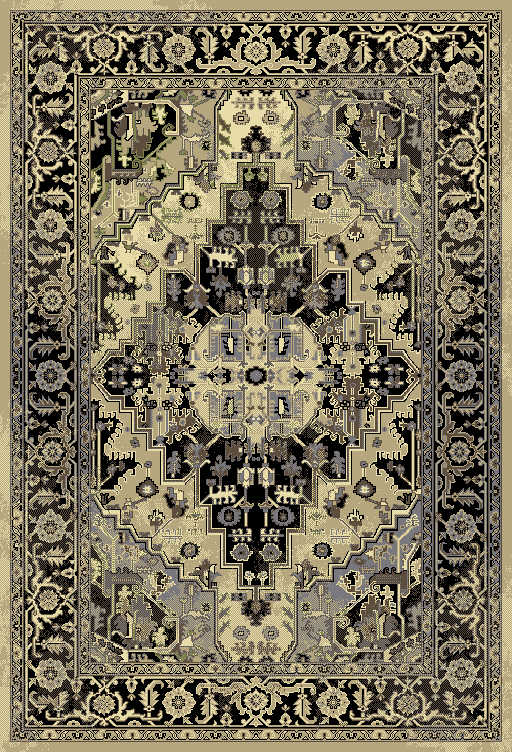 Beige Rug with Geometric Diamond Pattern2