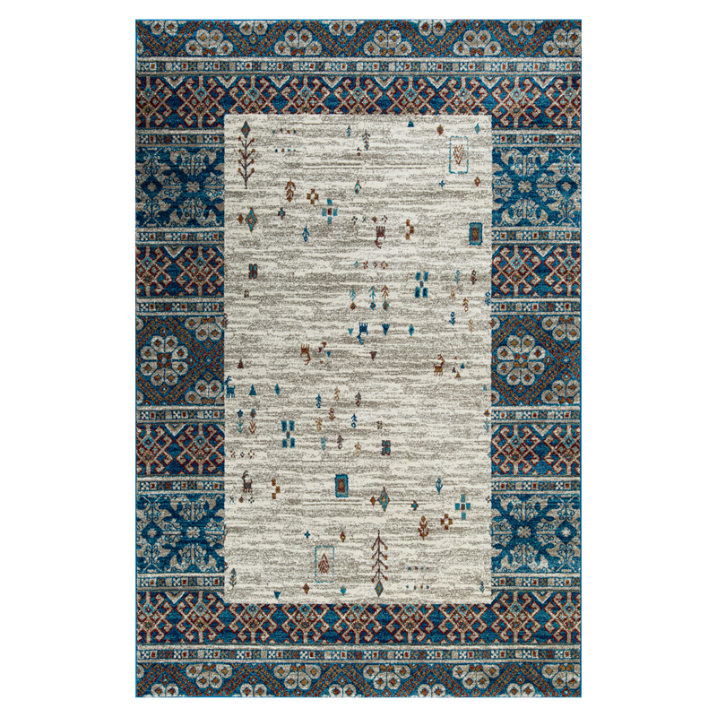 blue and white rug | سجاد ابيض وازرق